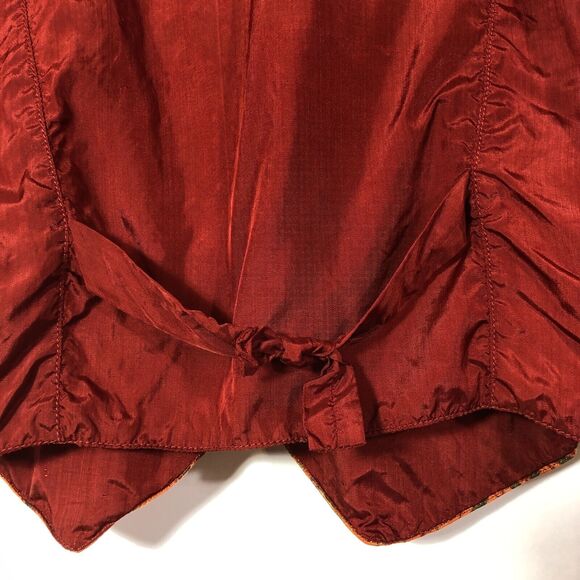 Orange Vest Shimmery Vintage Rayon from India Beaded Stamped Mirrors Small - Picture 7 of 9